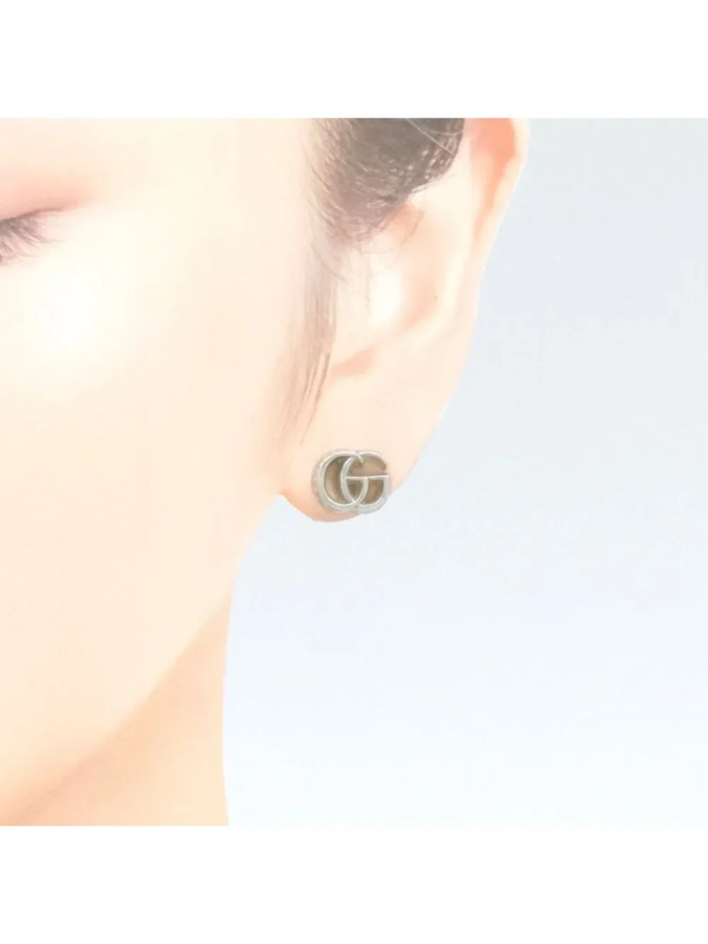 Gucci Double G Single Earrings Sterling Silver Stud